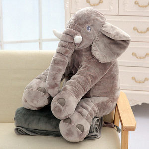 大象抱枕毛绒玩具公仔毯子两用抚陪睡玩偶汽车午睡空调被子
